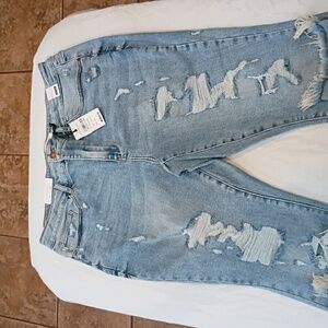 Judy Blue Light Blue Distressed Boyfriend Jeans